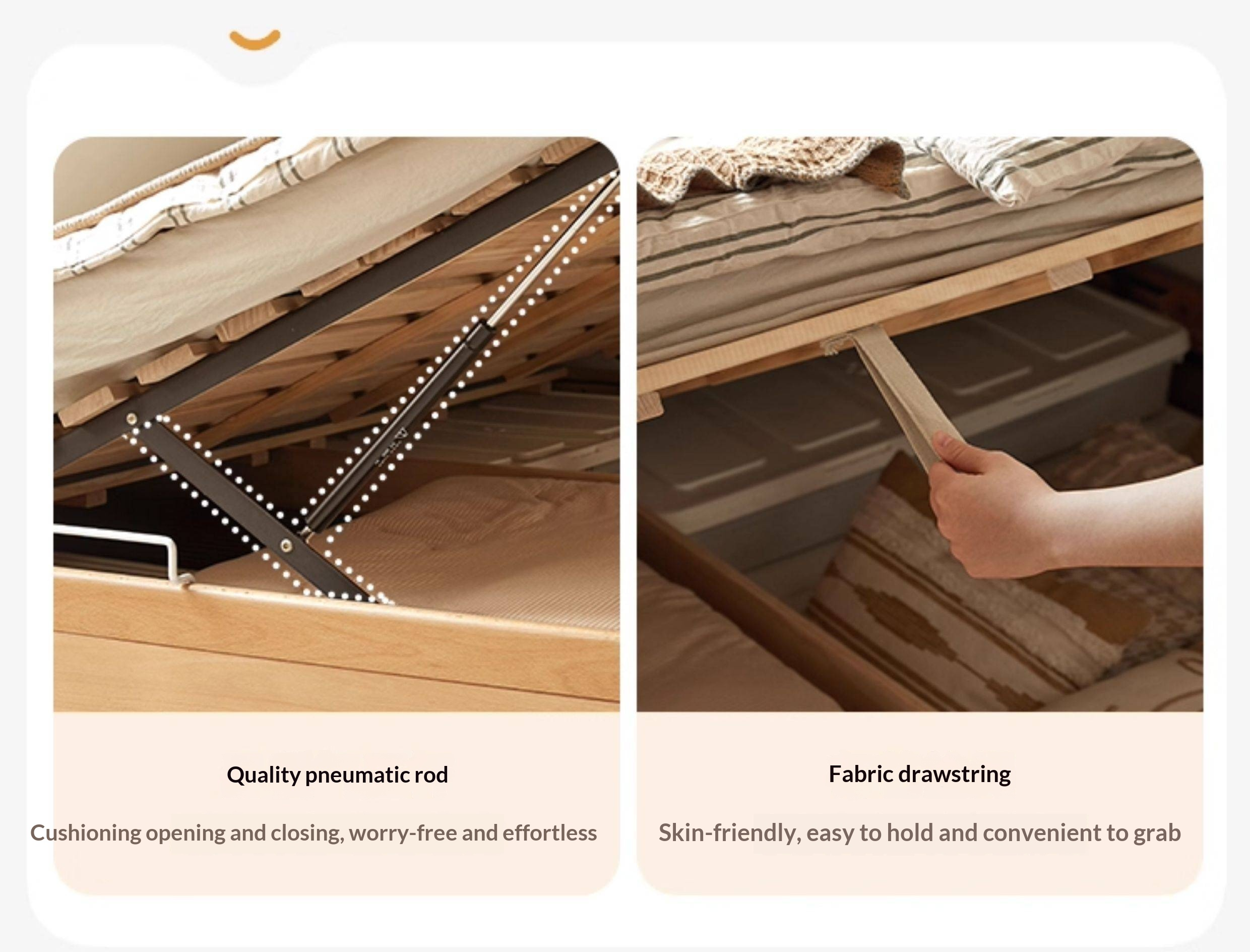 European Beech Solid Wood Platform Box Bed — Headboard-Free, Simple Design