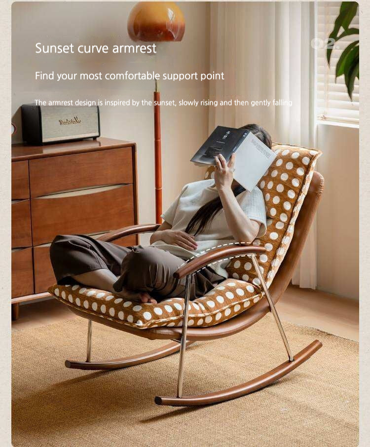 Fabric medieval style rocking chair