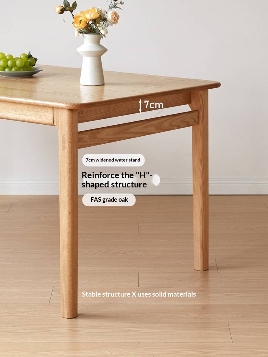 Oak Solid Wood Modern Minimalist Long Dining Table