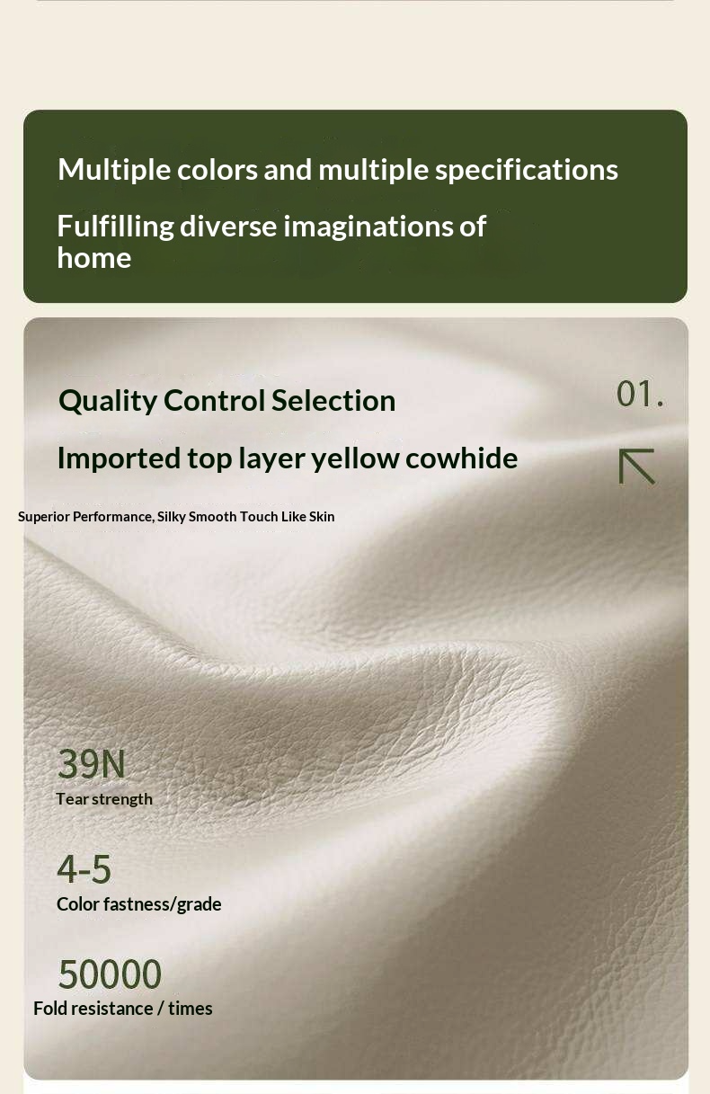 Cherry Solid Wood Bed — Genuine Leather,  Ecological Cloud Leather Modern Minimalist Upholstered Design