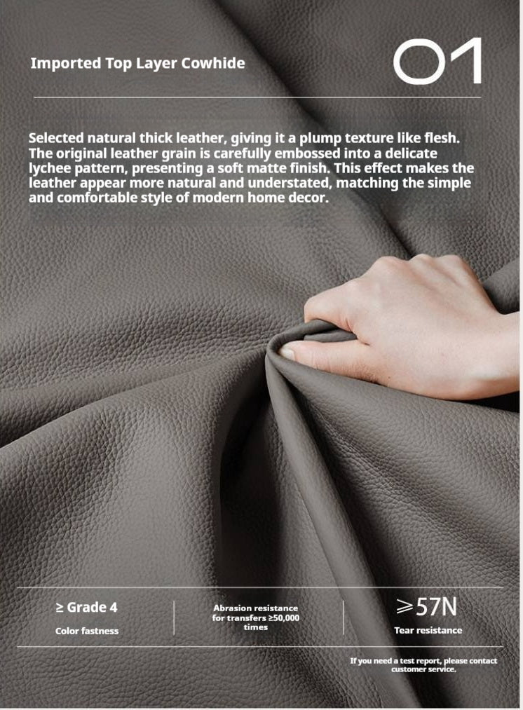 Luxury Genuine Leather Modern Minimalist Bed