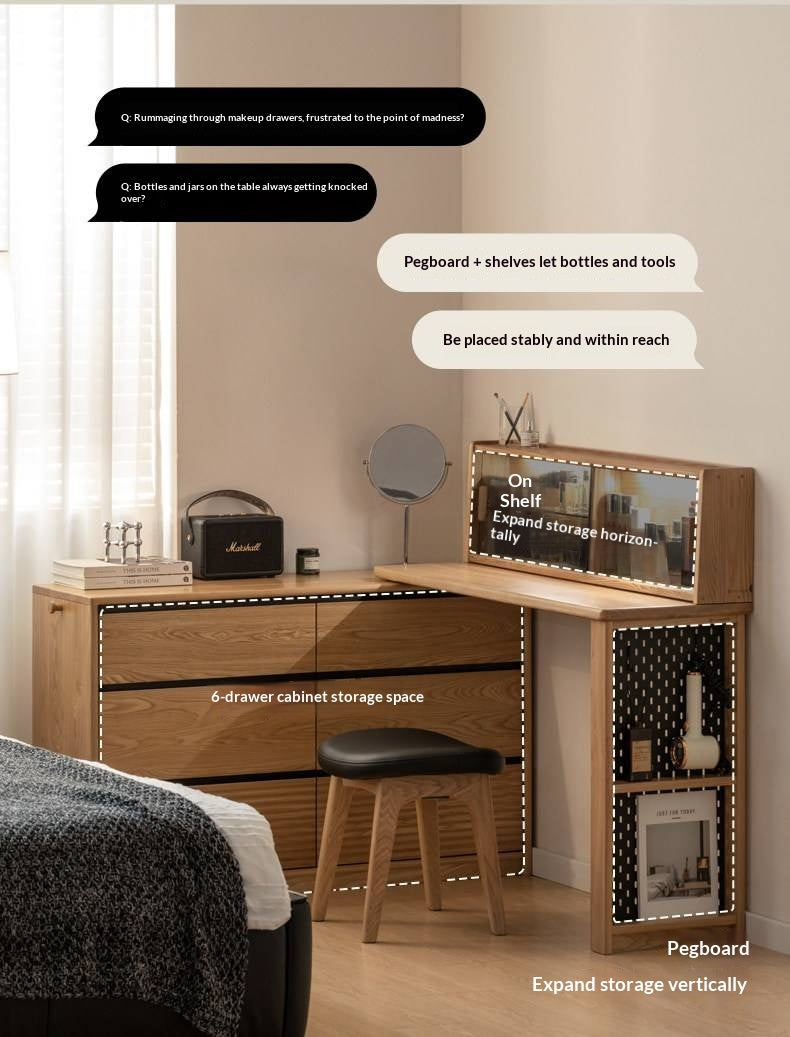 Ash Solid Wood Modern Minimalist Vanity Table