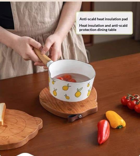 Cherry Solid Wood Pet-Shaped Cutting Board and Baby Food Plate