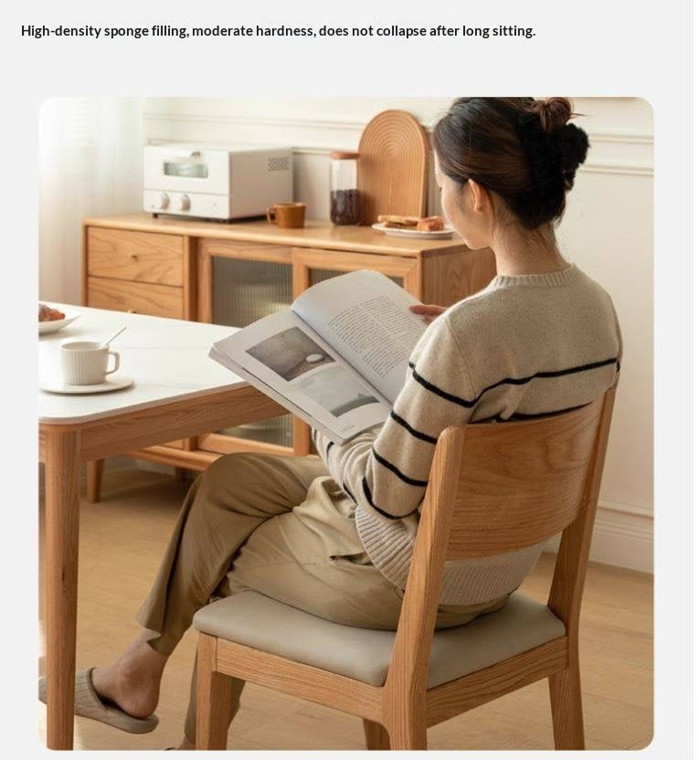 4 pcs set Oak Solid Wood Soft Packed Dining Chair