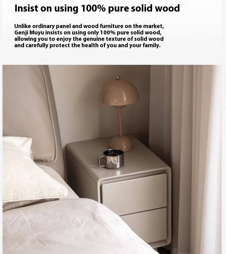 Poplar Solid Wood Modern Nightstand.