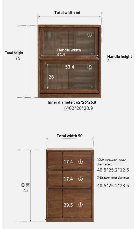 South American Walnut, Black Walnut, Oak Solid Wood, Solid RubberWood Low Bookshelf Combination Floor-Standing Cabinet