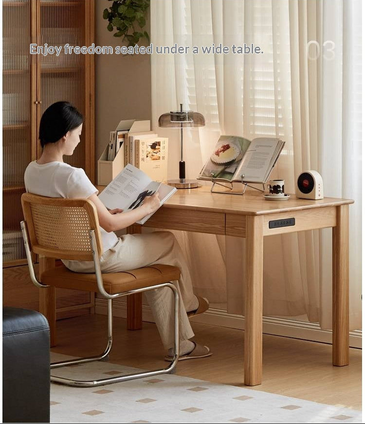 Ash Solid Wood Modern Multifunctional Office Desk