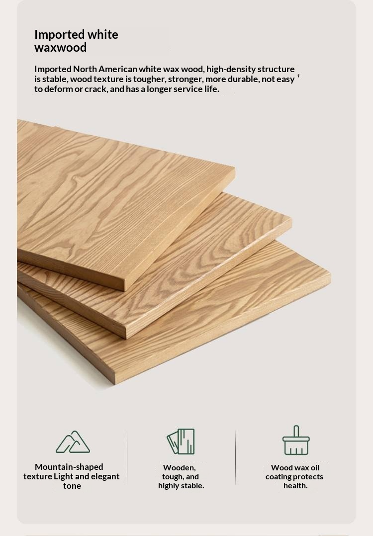 Ash Solid Wood Bed — Slab Design, Home Italian Light Luxury Box Bed