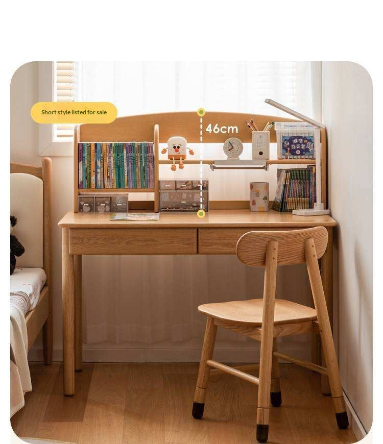 Oak Solid Wood Minimalist Kids Study Desk