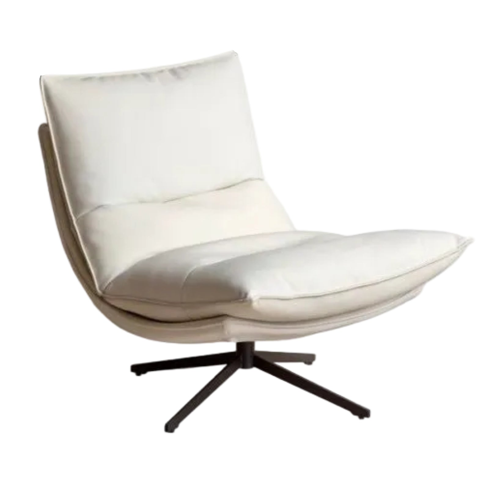 Italian Modern Swivel Lounge Chair with Upholstered Cushion eco leather