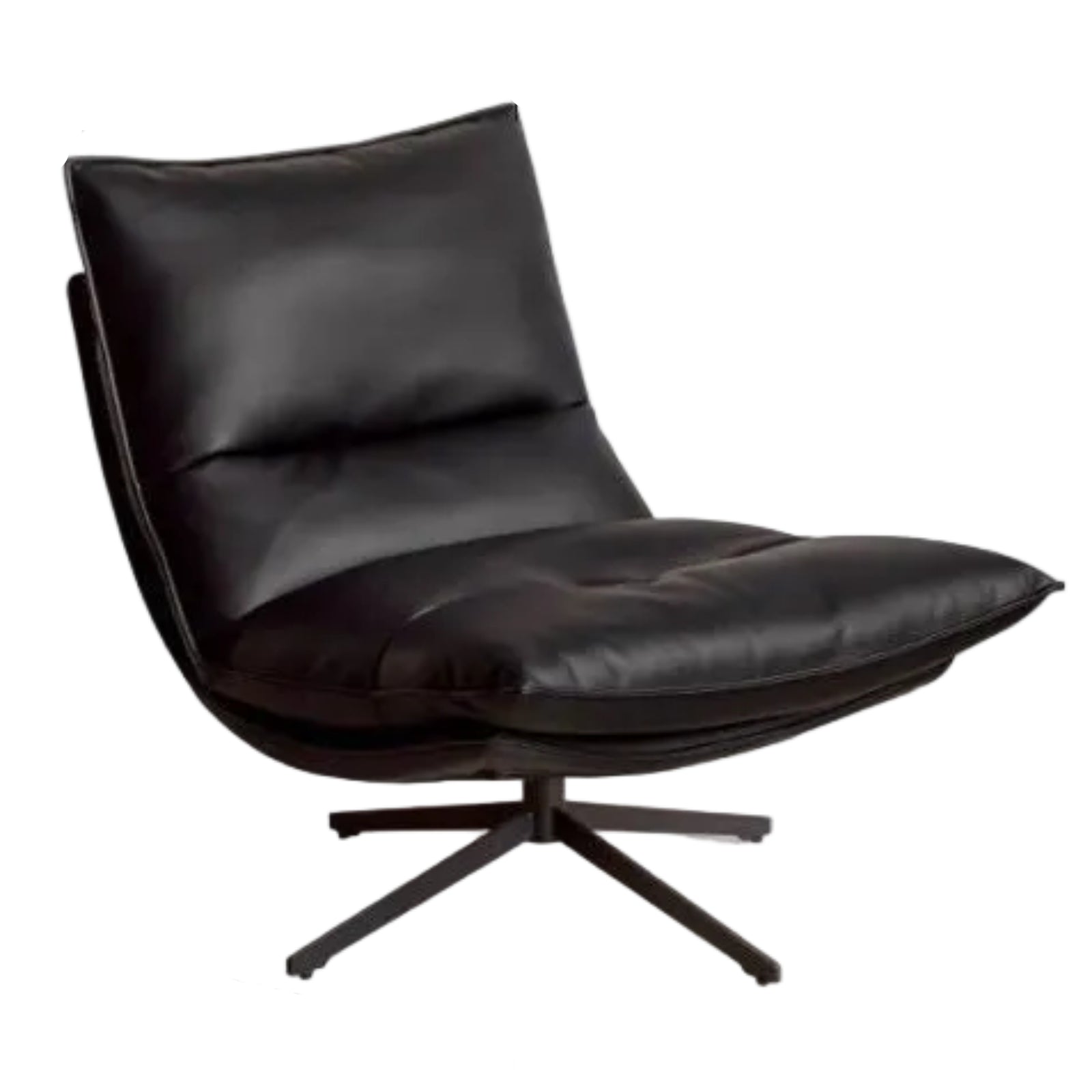Italian Modern Swivel Lounge Chair with Upholstered Cushion eco leather
