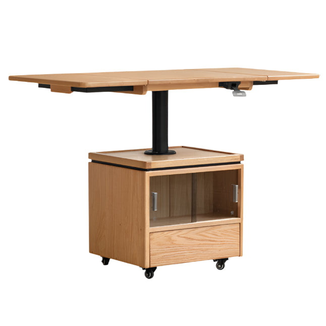 Oak Solid Wood Modern Style Lifting Mobile Coffee Table image 6