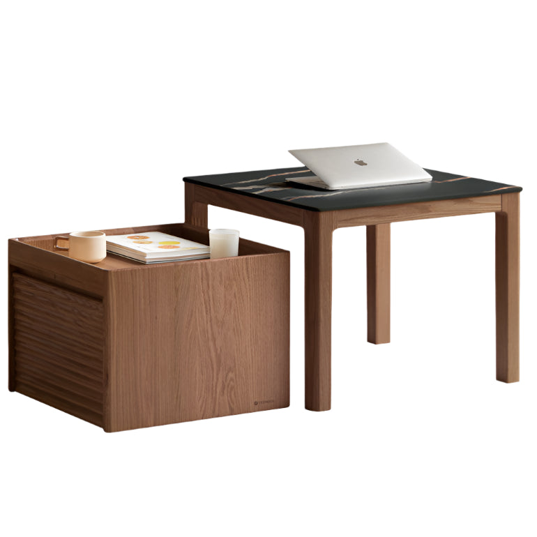 Oak Solid Wood Modern Style Rock Plate Tea Table image 11