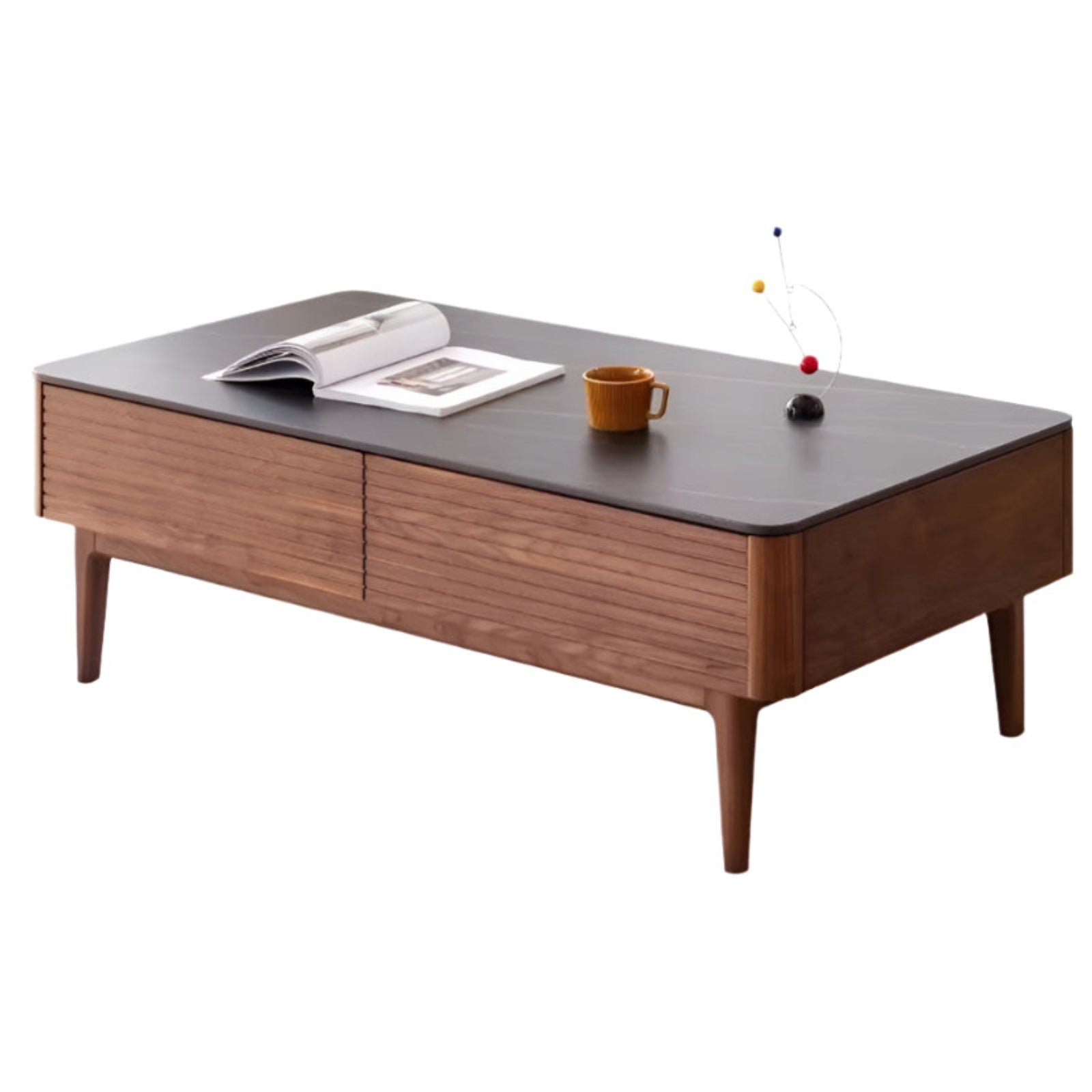 Sandalwood Black Walnut Solid Wood Rock Plate Tea Table image 1