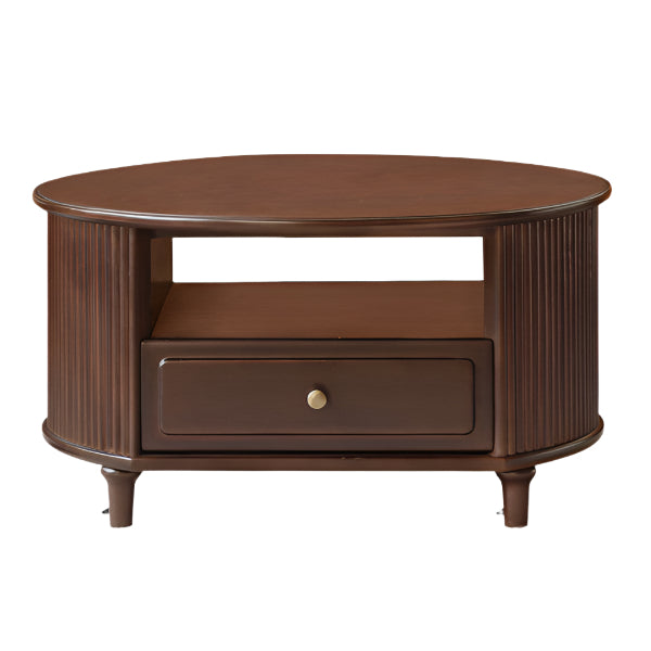 Poplar Solid Wood American Retro Style Round Tea Table image 6