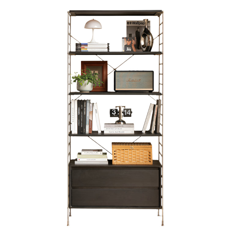 Poplar Solid Wood Retro Shelf Bookshelf