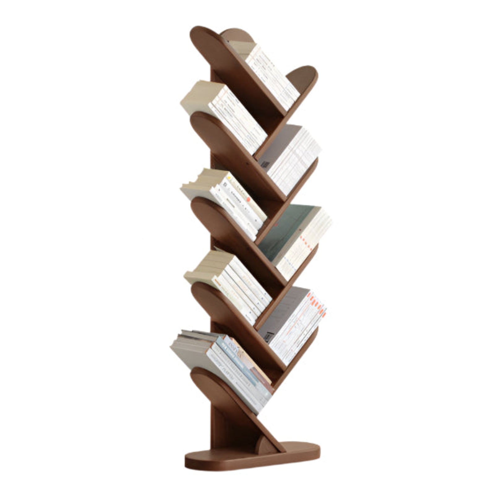 Black Walnut, South American Walnut Solid Wood Layer Rack Bookshelf.
