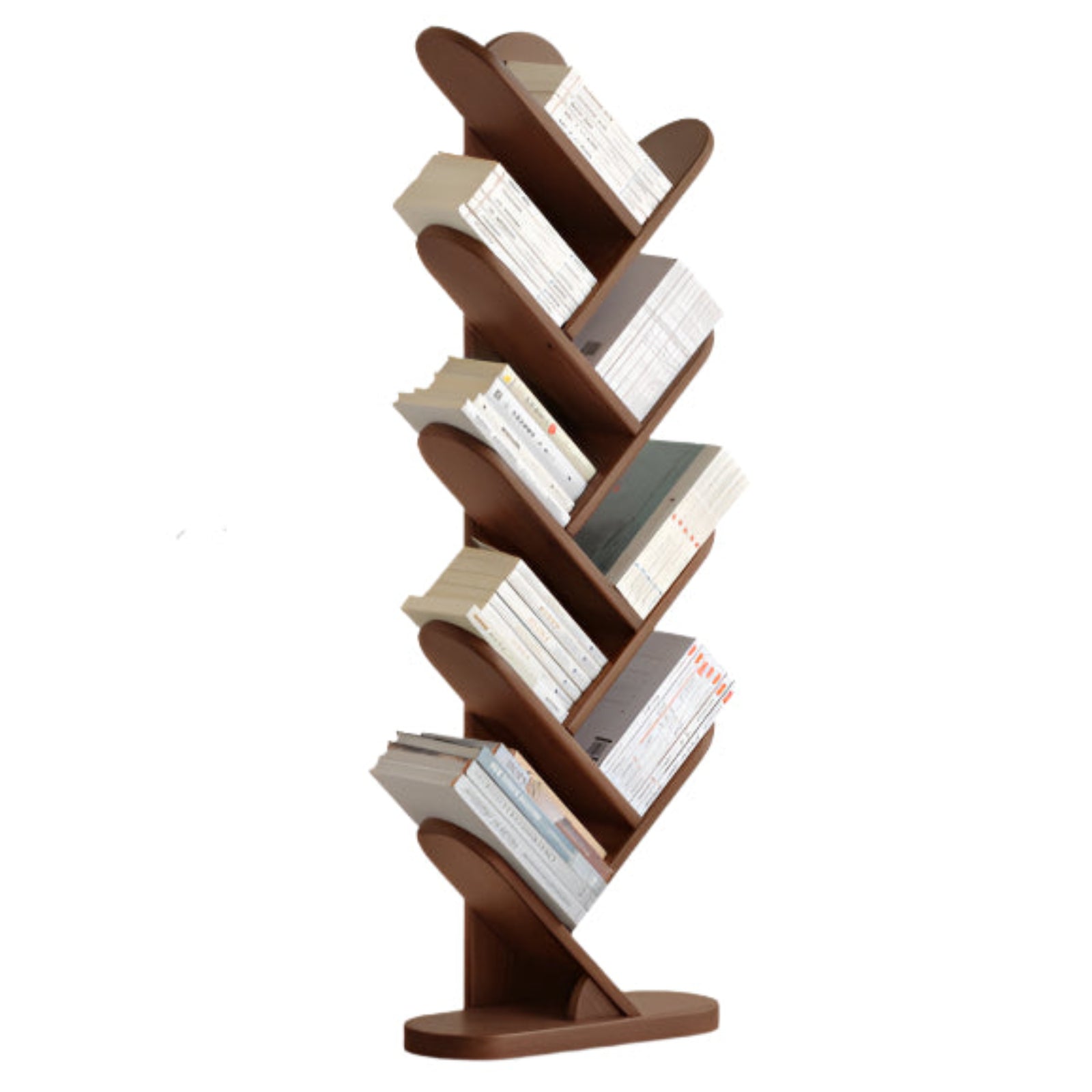 Black Walnut, South American Walnut Solid Wood Layer Rack Bookshelf.
