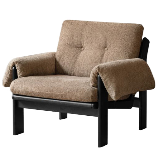 Ash Solid Wood Wabi Sabi Style Single Sofa Chair image 6