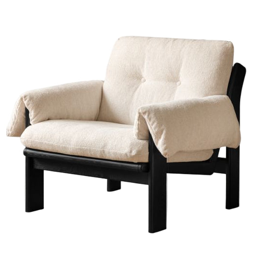 Ash Solid Wood Wabi Sabi Style Single Sofa Chair image 7