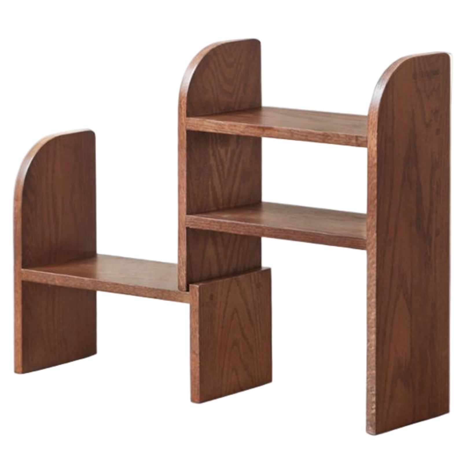 Solid Rubberwood, Oak Solid Wood Bookshelf Retractable