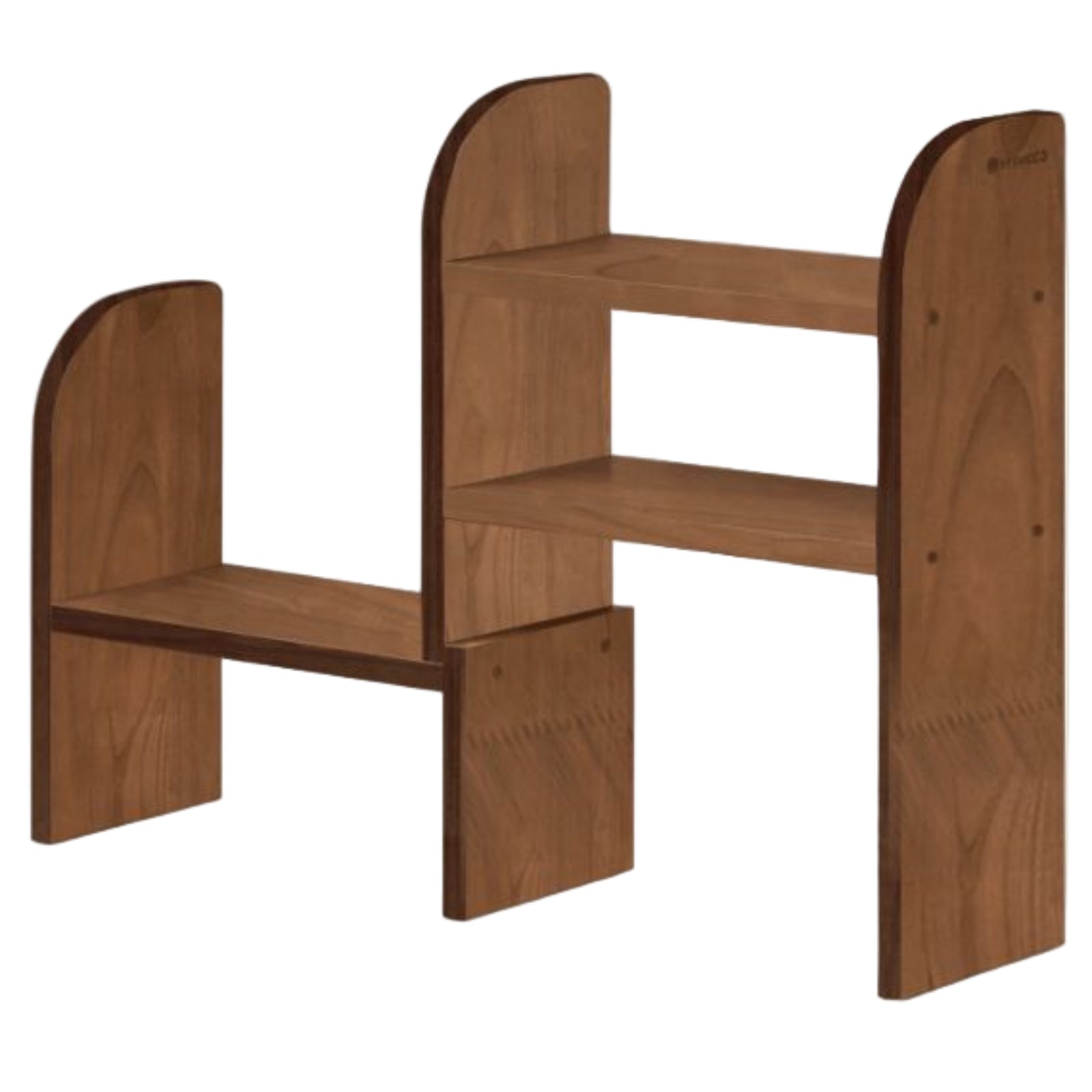 Solid Rubberwood, Oak Solid Wood Bookshelf Retractable