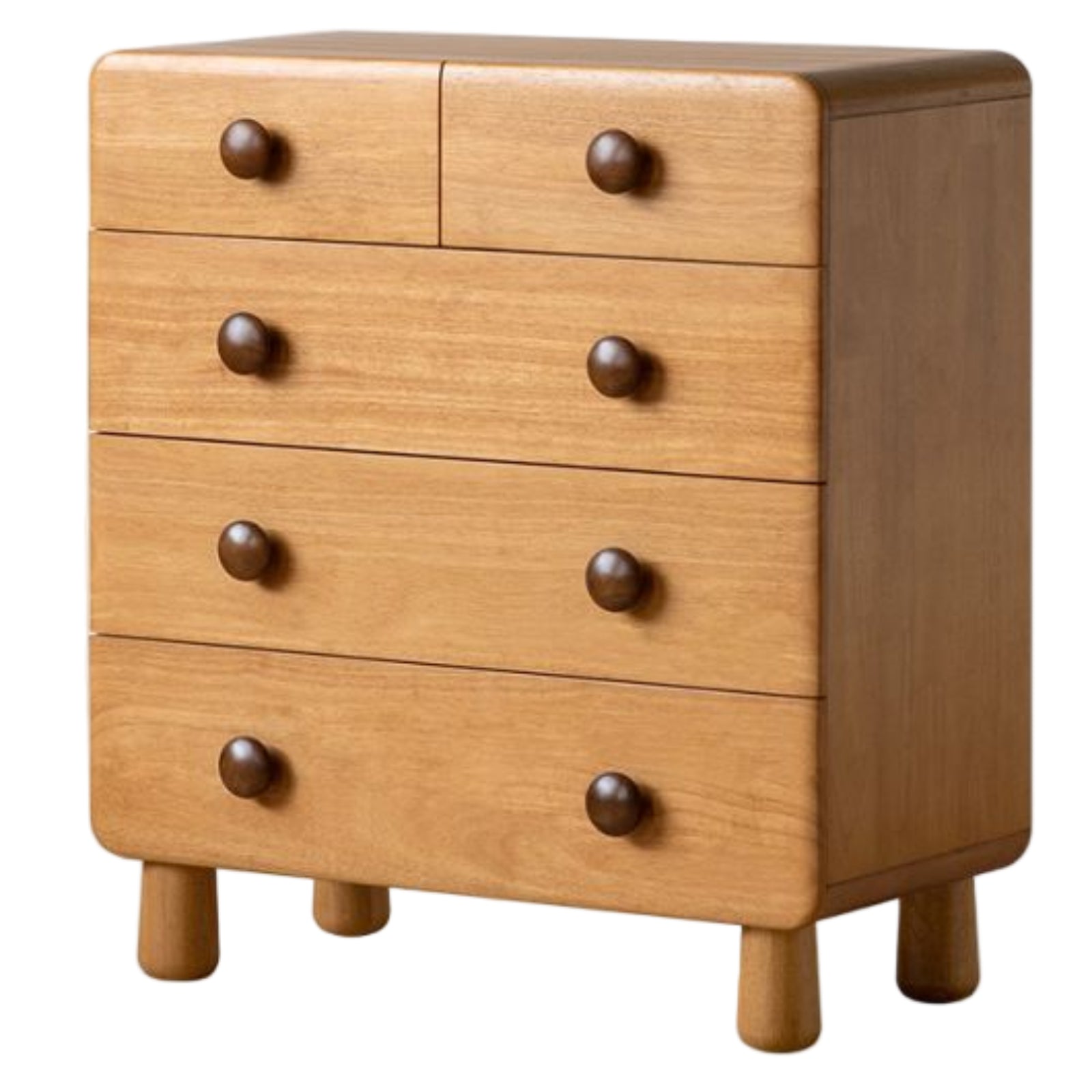 Solid Rubberwood Original Wood Style Children's Chest of Drawers