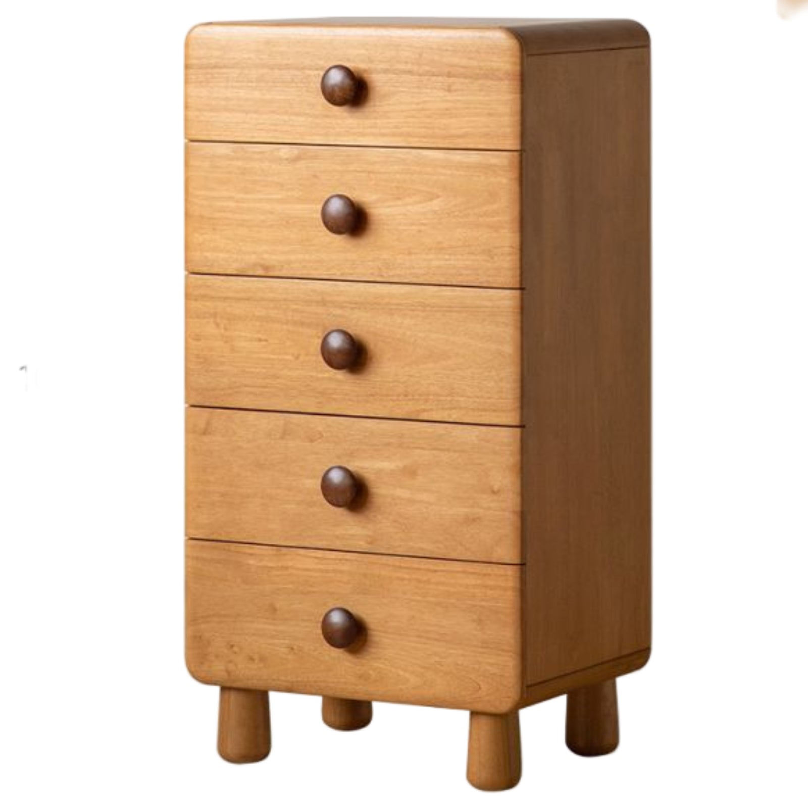 Solid Rubberwood Original Wood Style Children's Chest of Drawers