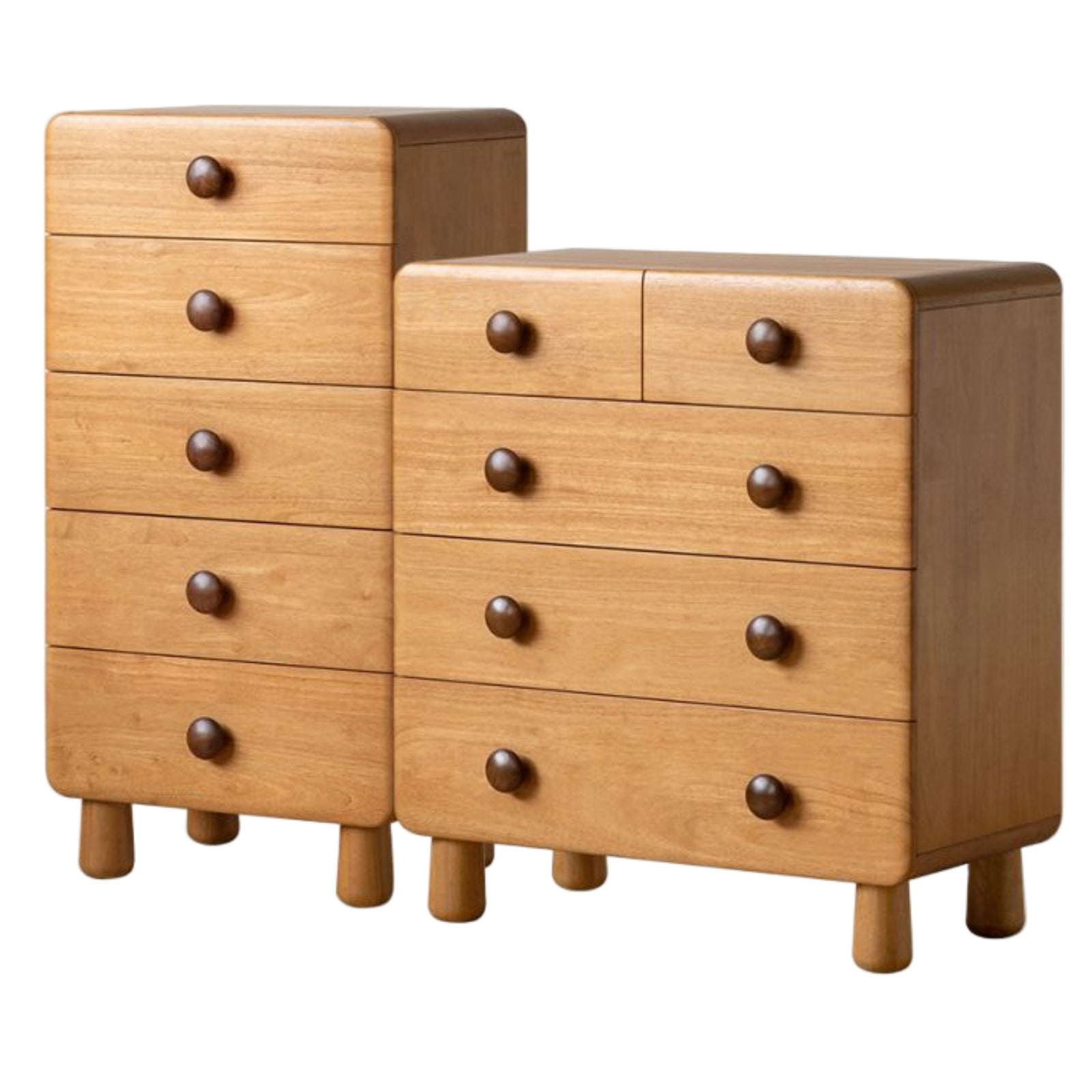 Solid Rubberwood Original Wood Style Children's Chest of Drawers