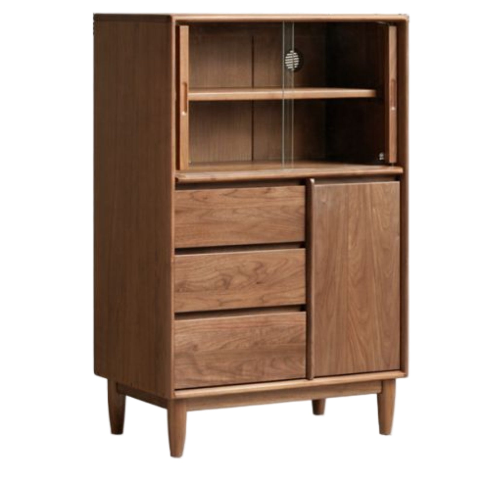 Black Walnut Solid Wood Italian Light Luxury Side Cabinet.