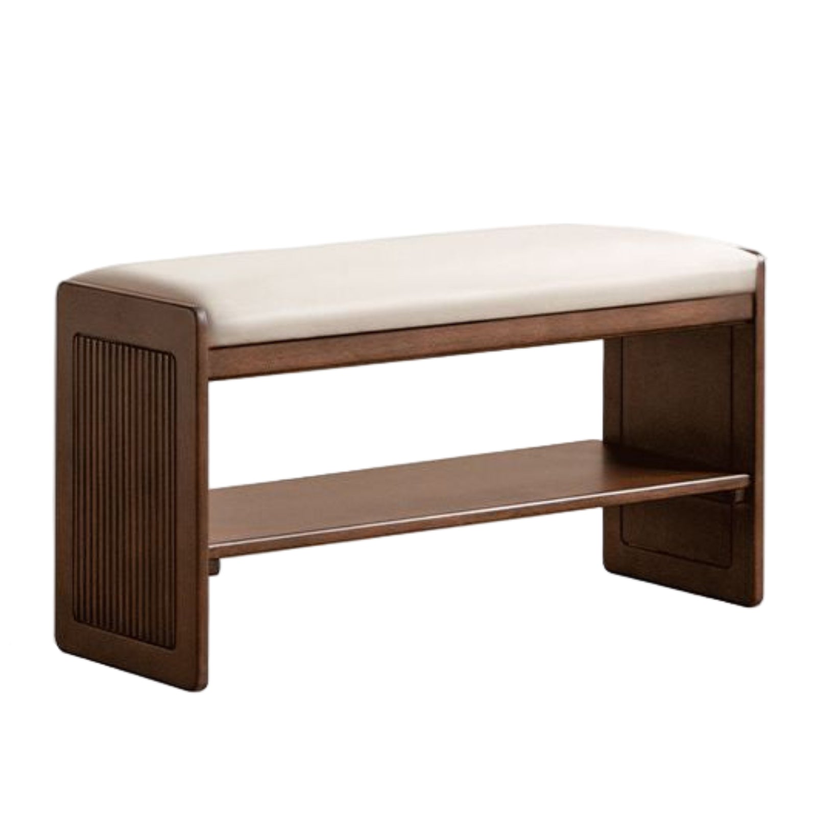 Solid Rubberwood Entryway Shoe Stool with Flip Top