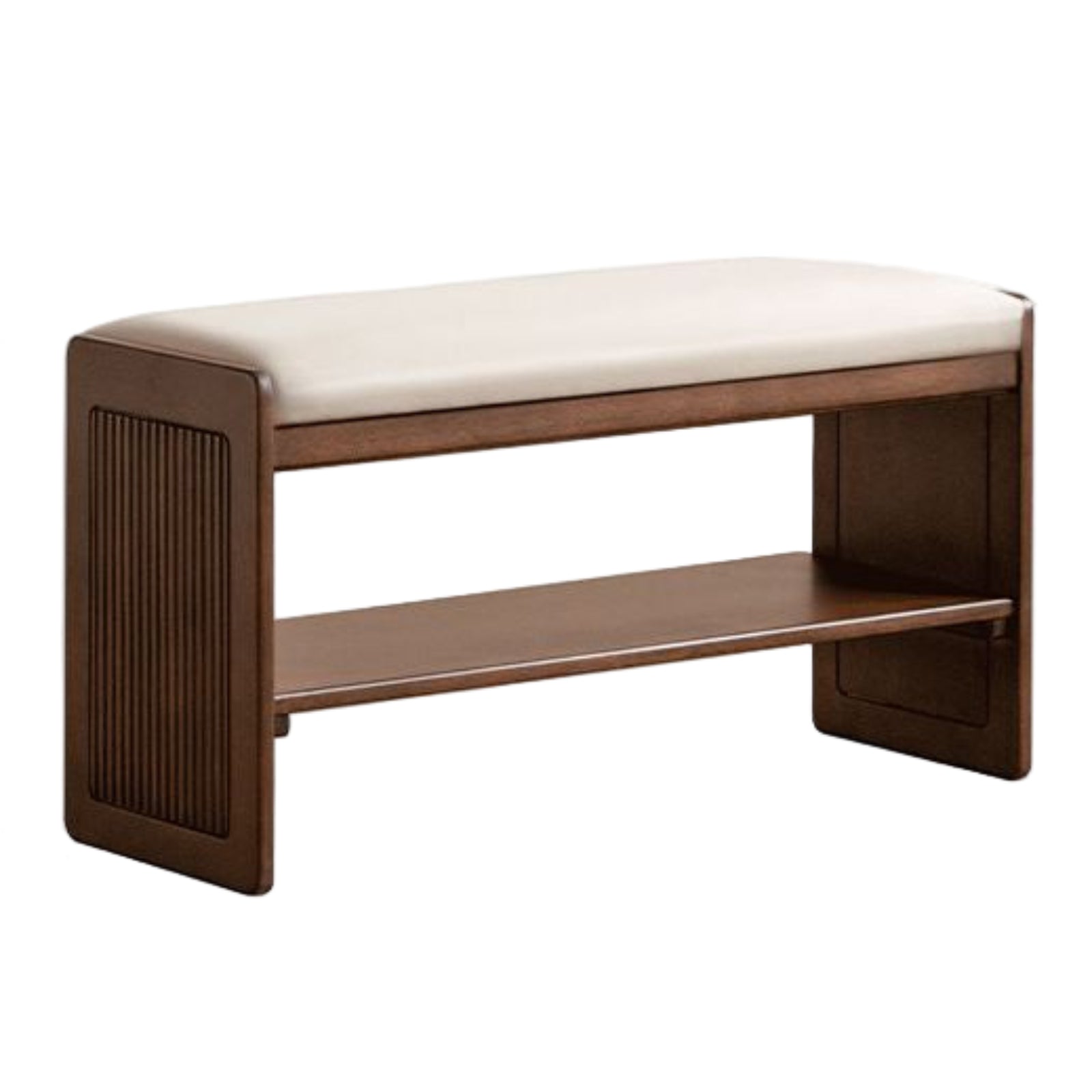 Solid Rubberwood Entryway Shoe Stool with Flip Top