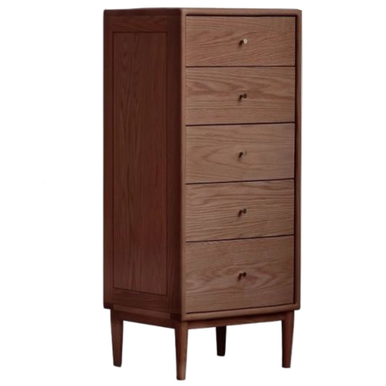 Oak, Solid Rubberwood Modern Minimalist Chest of Drawers