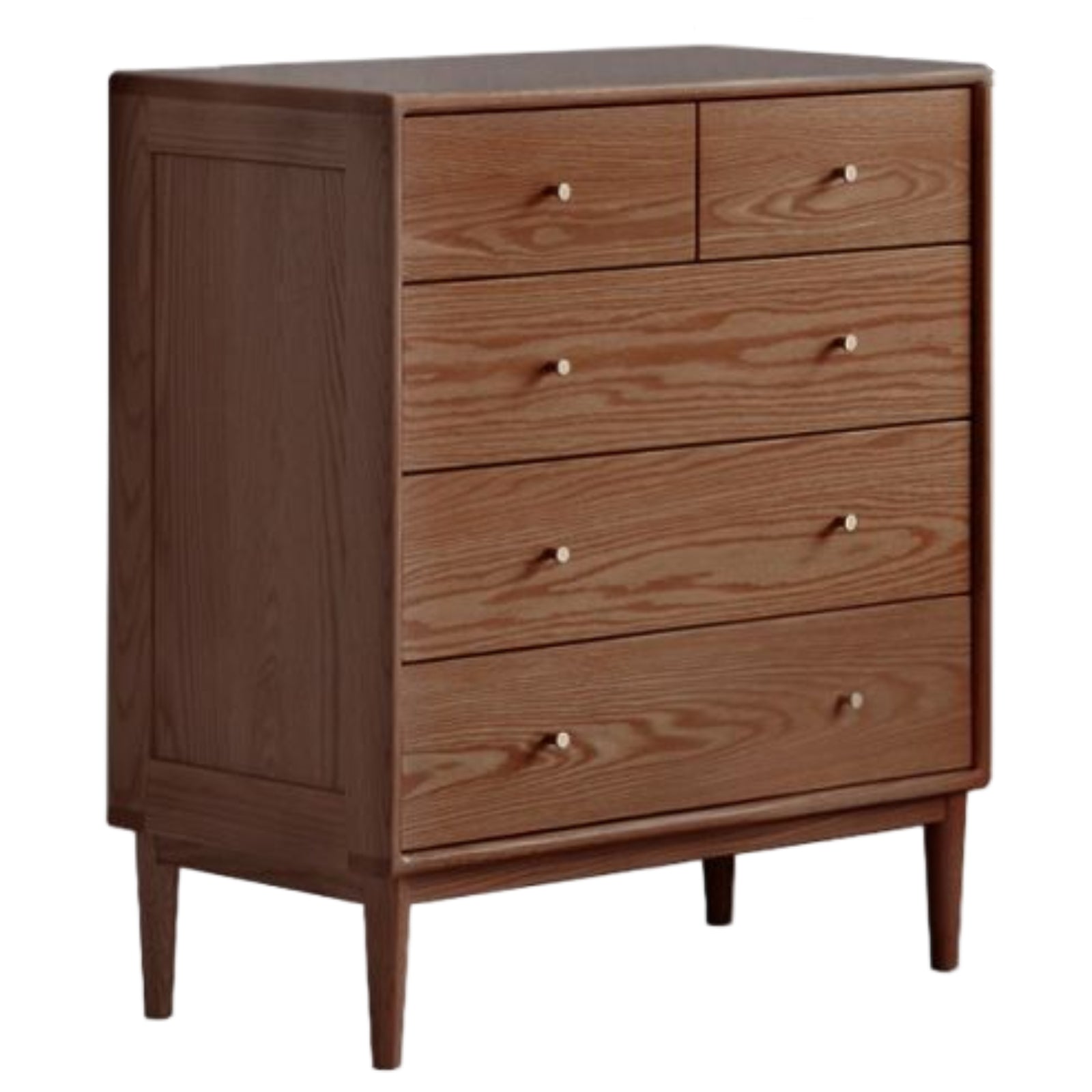 Oak, Solid Rubberwood Modern Minimalist Chest of Drawers