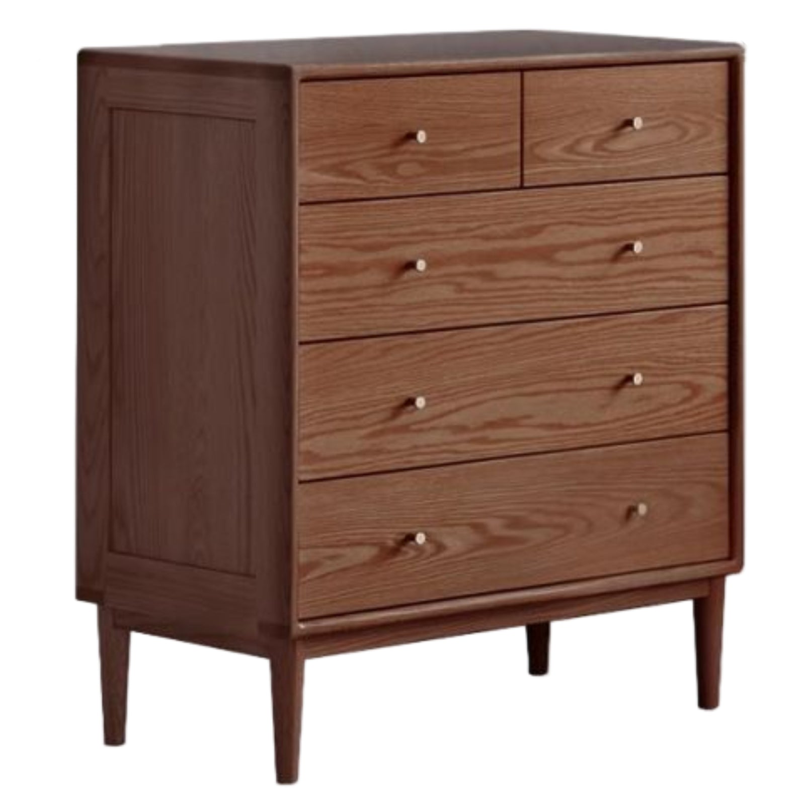 Oak, Solid Rubberwood Modern Minimalist Chest of Drawers