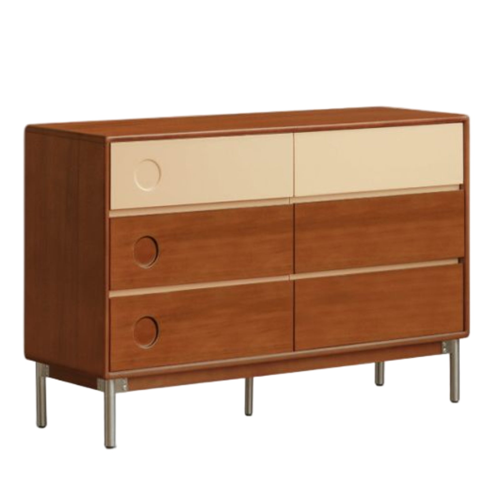 Cherry, Poplar Solid Wood Modern Minimalist Chest of Drawers