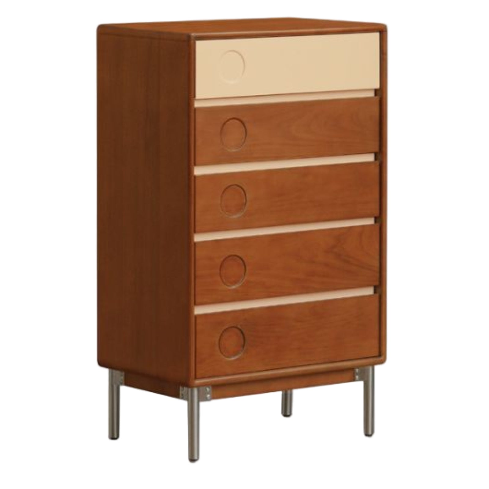 Cherry, Poplar Solid Wood Modern Minimalist Chest of Drawers