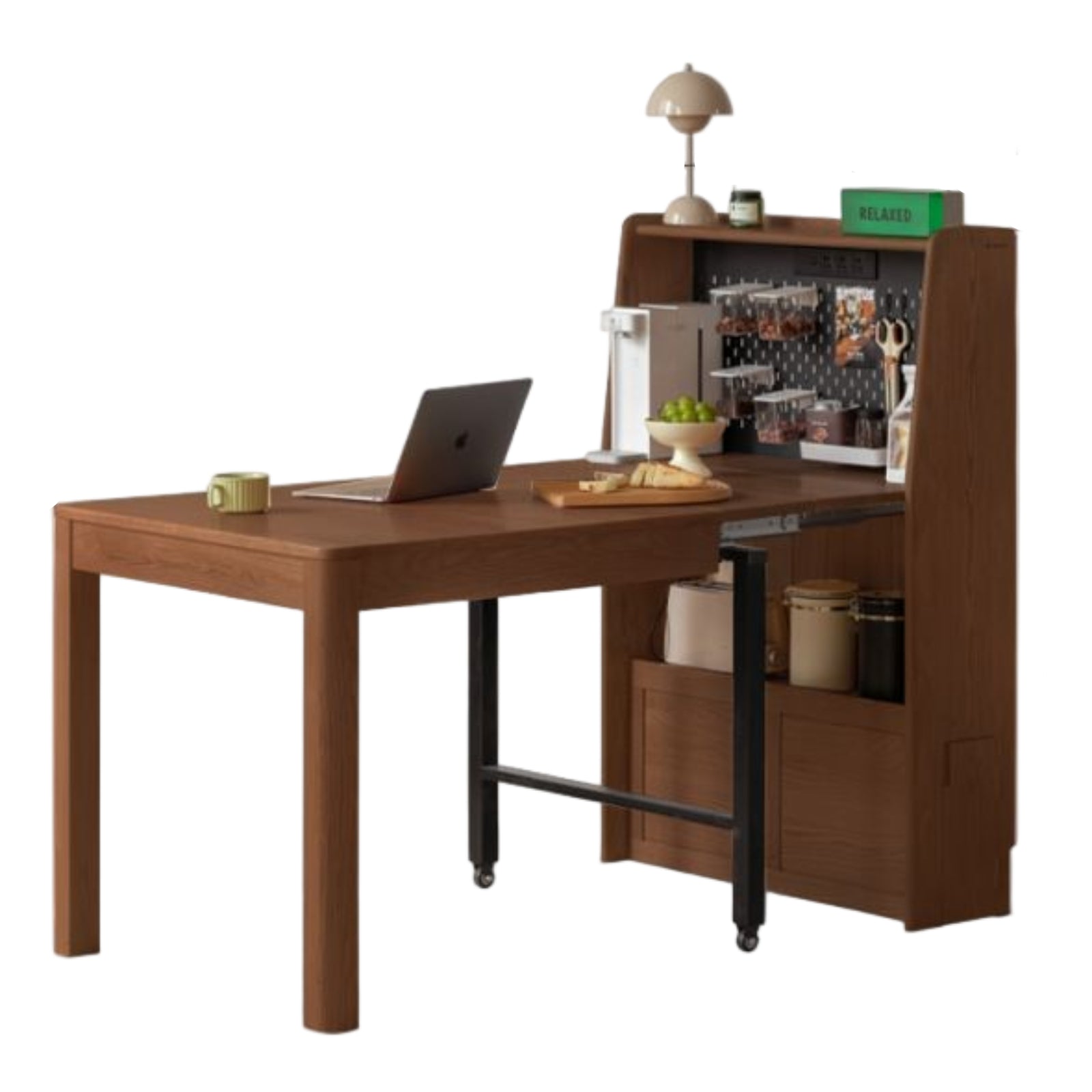 Oak Solid Wood Modern Minimalist Extendable Dining Table