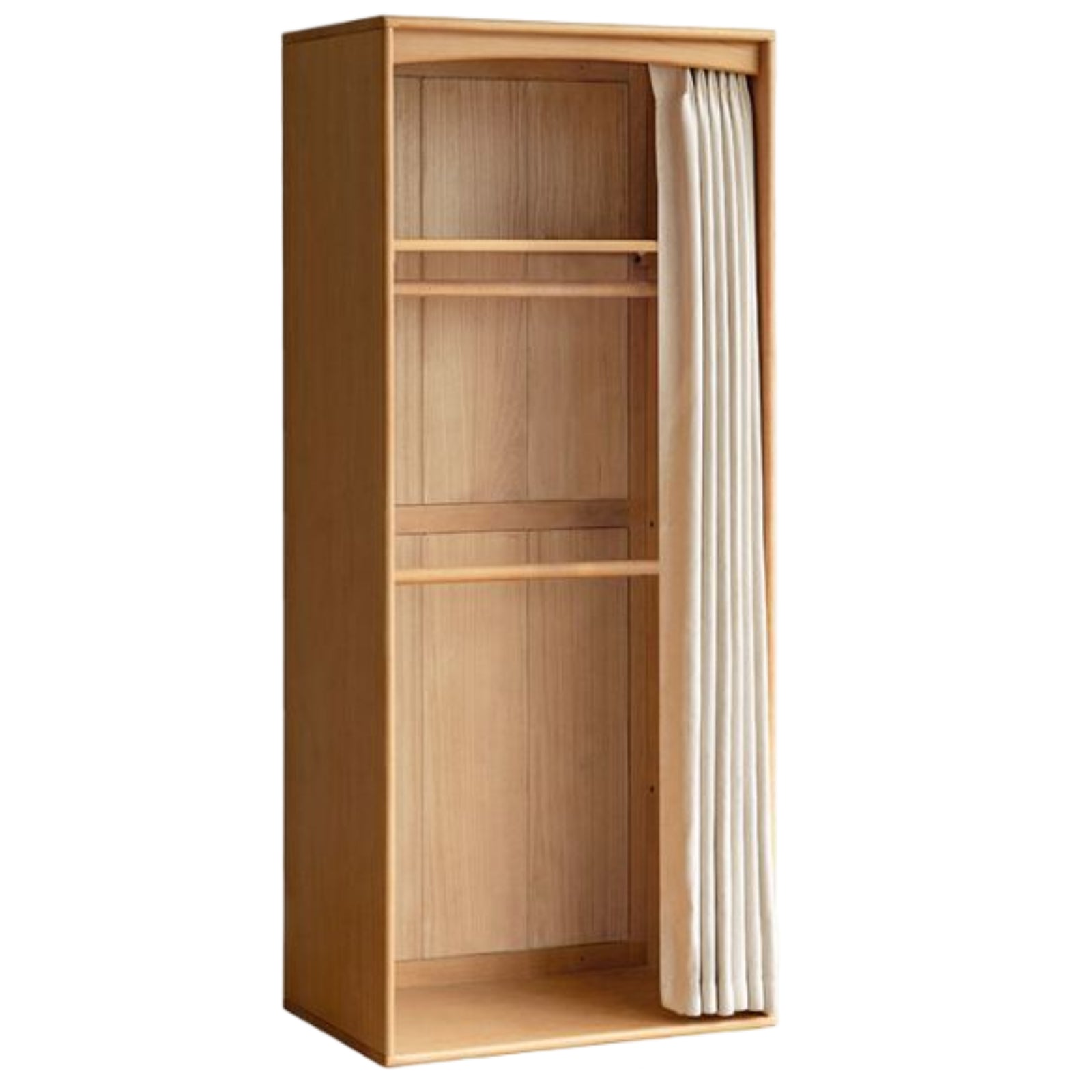Beech Solid Wood Children's Curtain Wardrobe