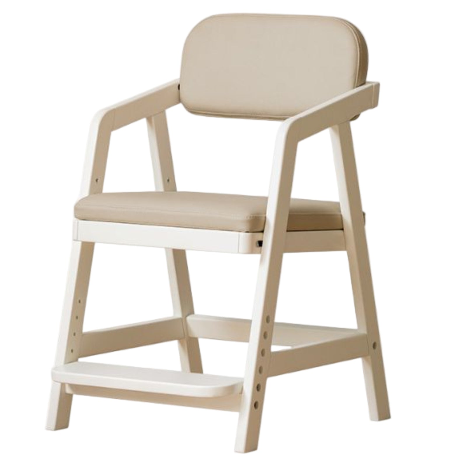 Solid Rubberwood Nordic Style Kids Chair with Adjustable Armrest