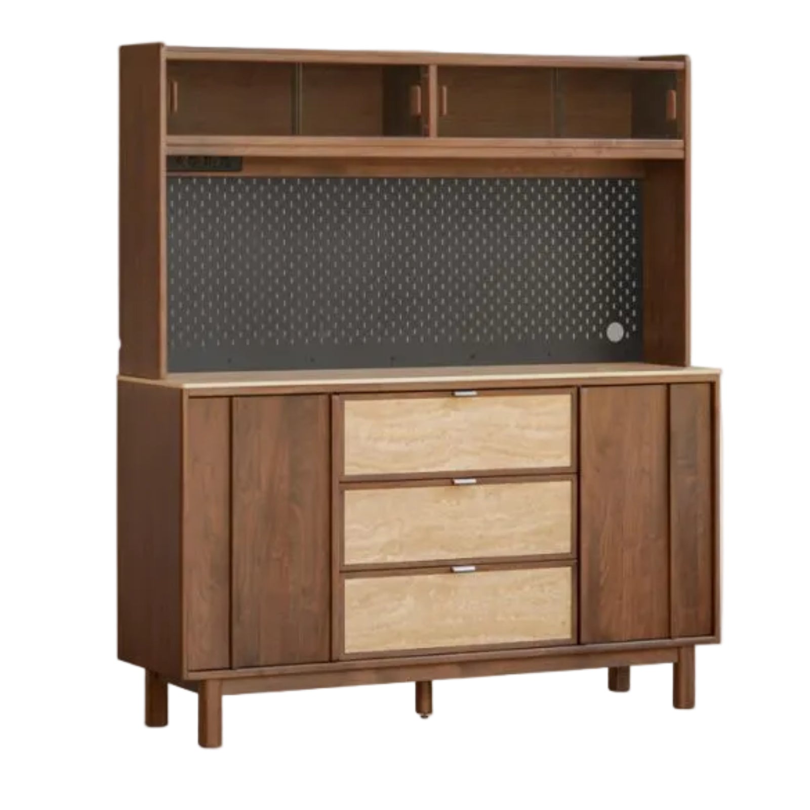 Black Walnut Solid Wood Ancient Style Buffet Cabinet