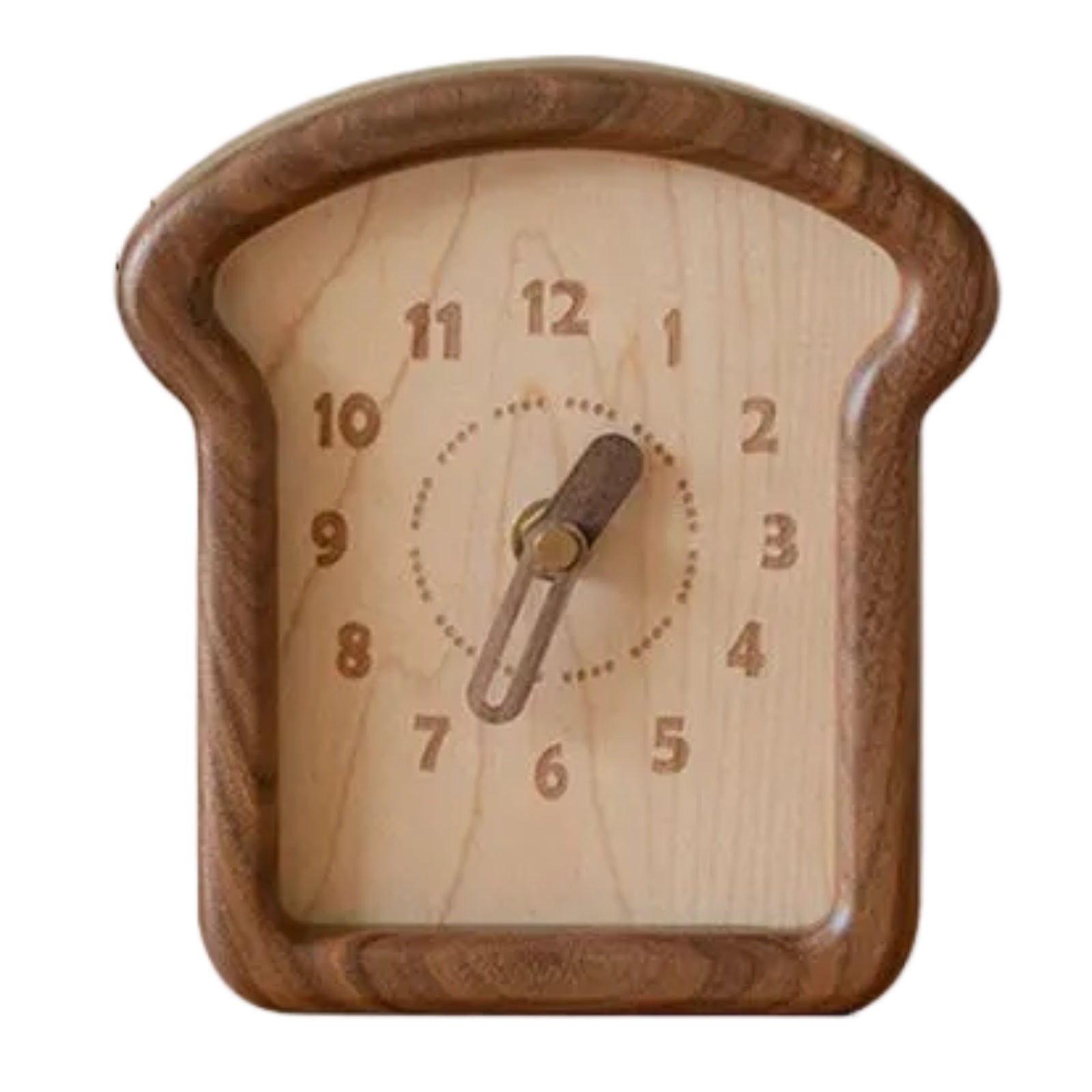 Cherry, Black Walnut Solid Wood Toast Clock Creative