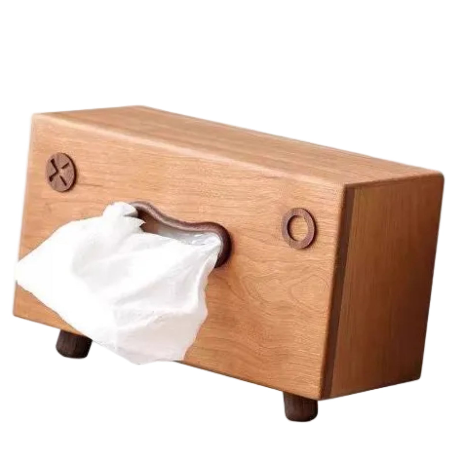 Cherry Solid Wood Tissue Box with Clean Minimal Design
