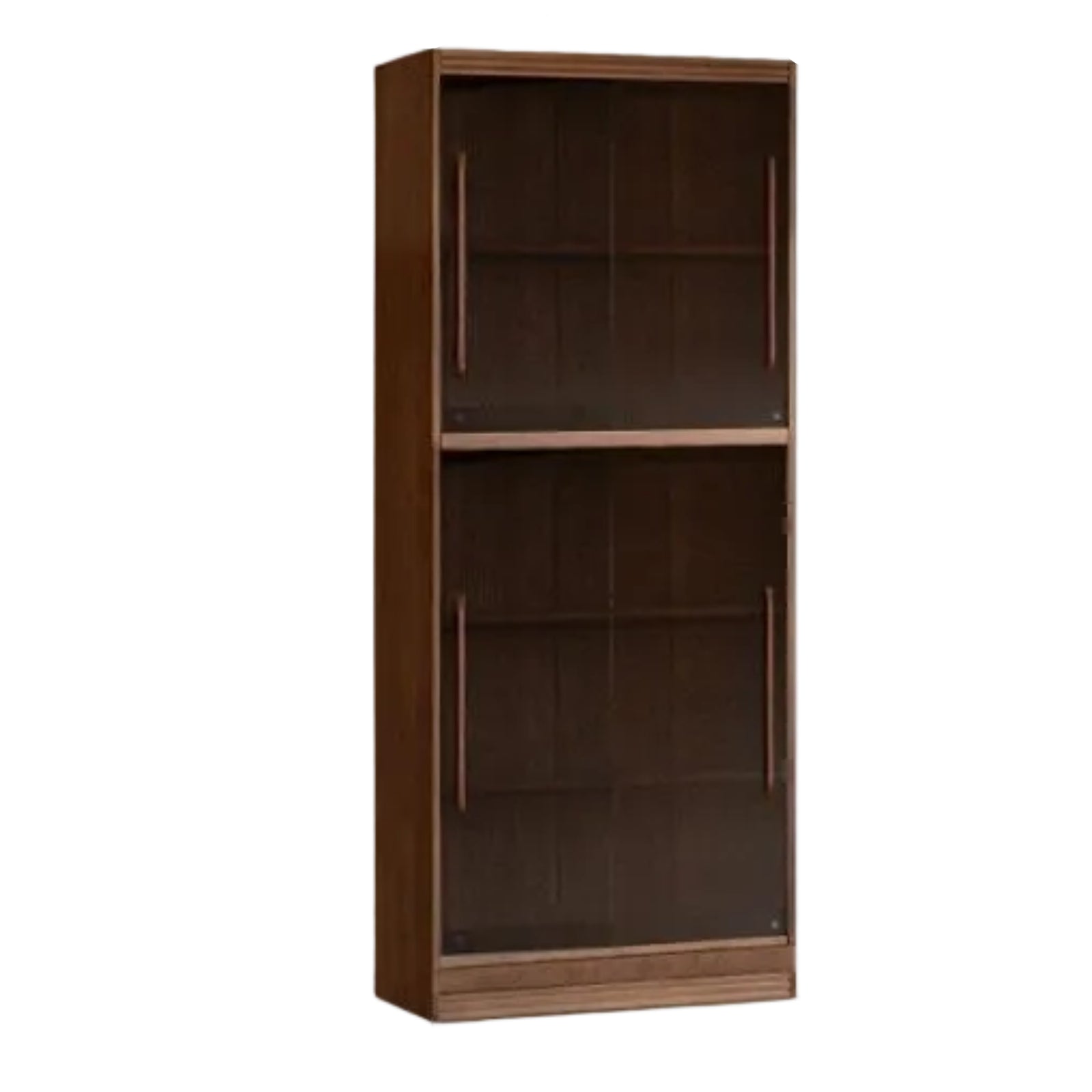 Black Walnut, Oak Solid Wood Floor-Standing Bookcase with Luxury Storage Cabinet