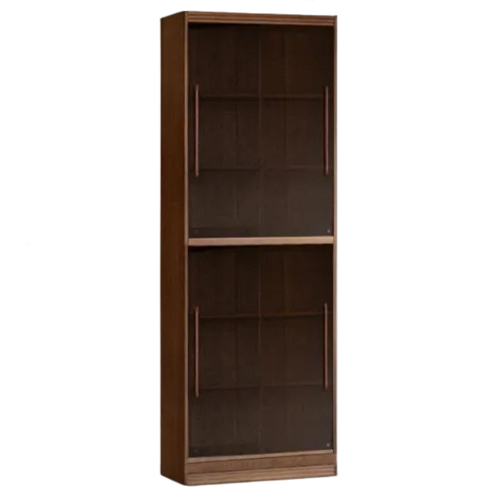 Black Walnut, Oak Solid Wood Floor-Standing Bookcase with Luxury Storage Cabinet