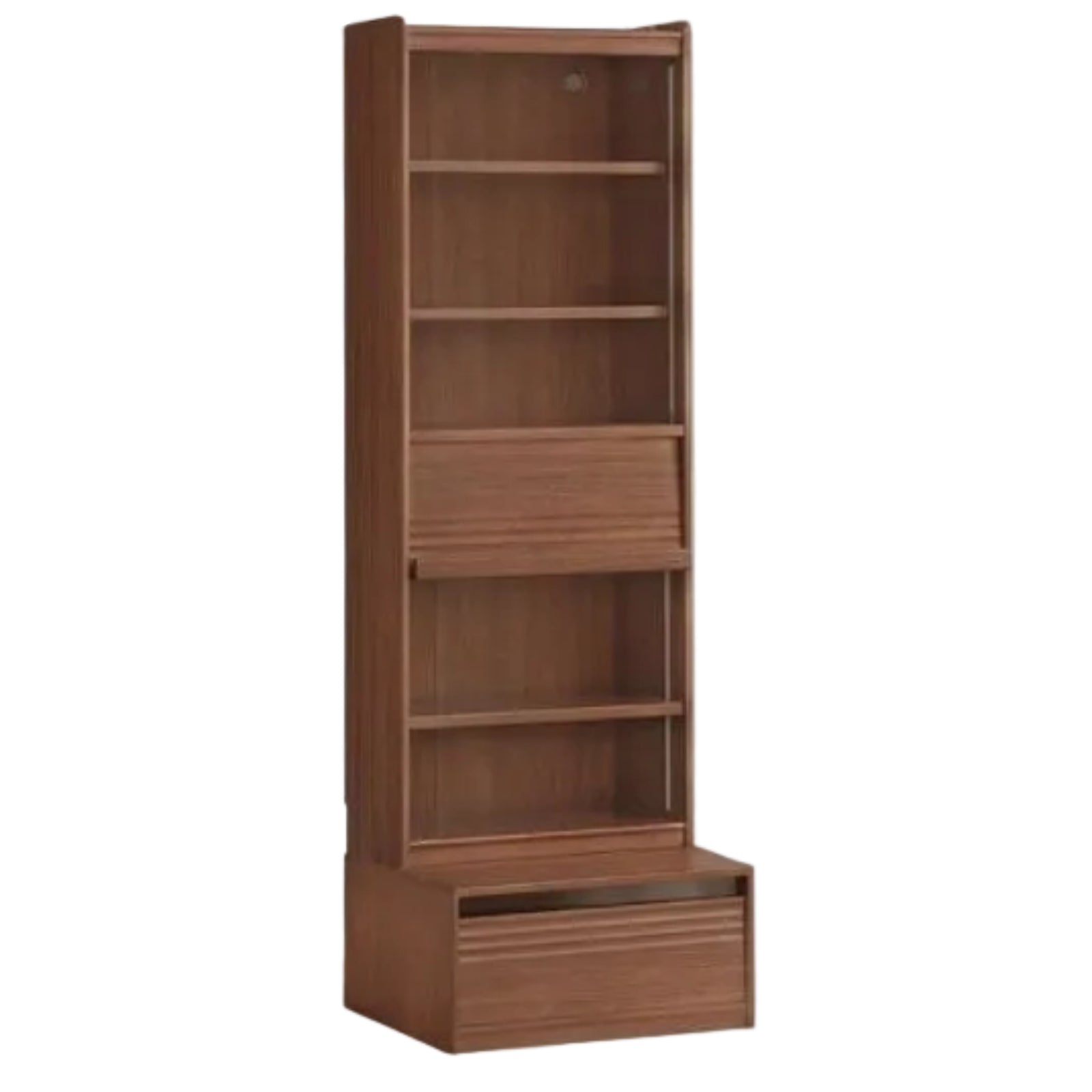 Black Walnut Solid Wood Combination Bookcase with Floor Display and Luxury Storage