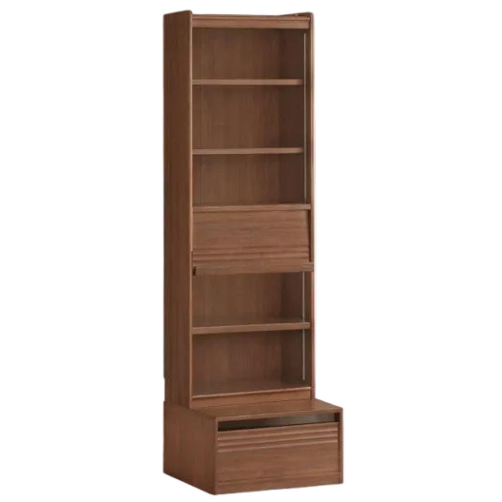 Black Walnut Solid Wood Combination Bookcase with Floor Display and Luxury Storage