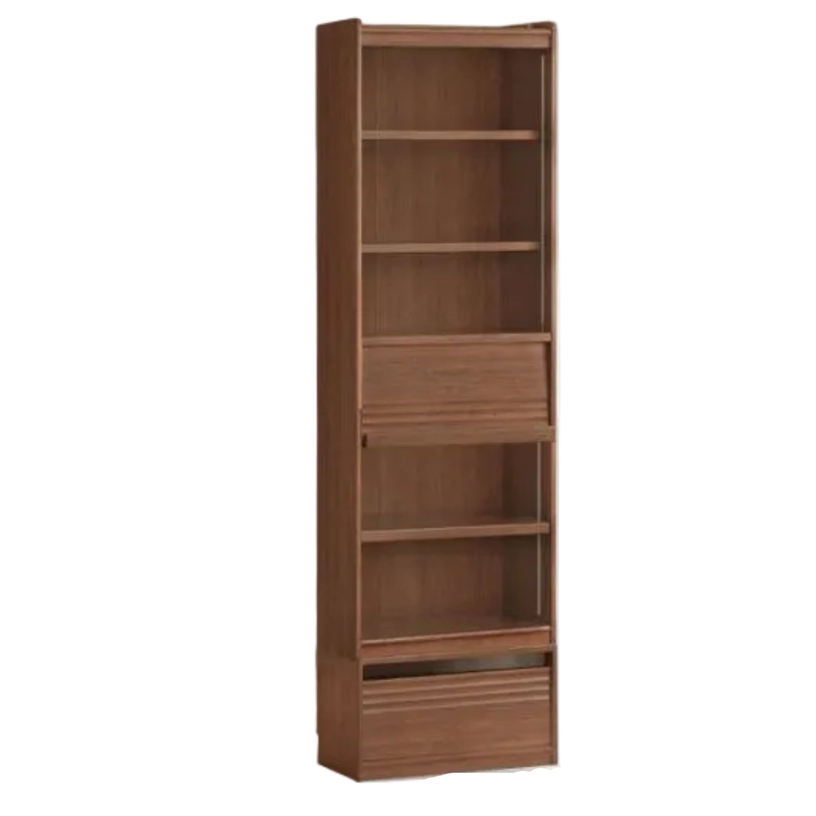Black Walnut Solid Wood Combination Bookcase with Floor Display and Luxury Storage