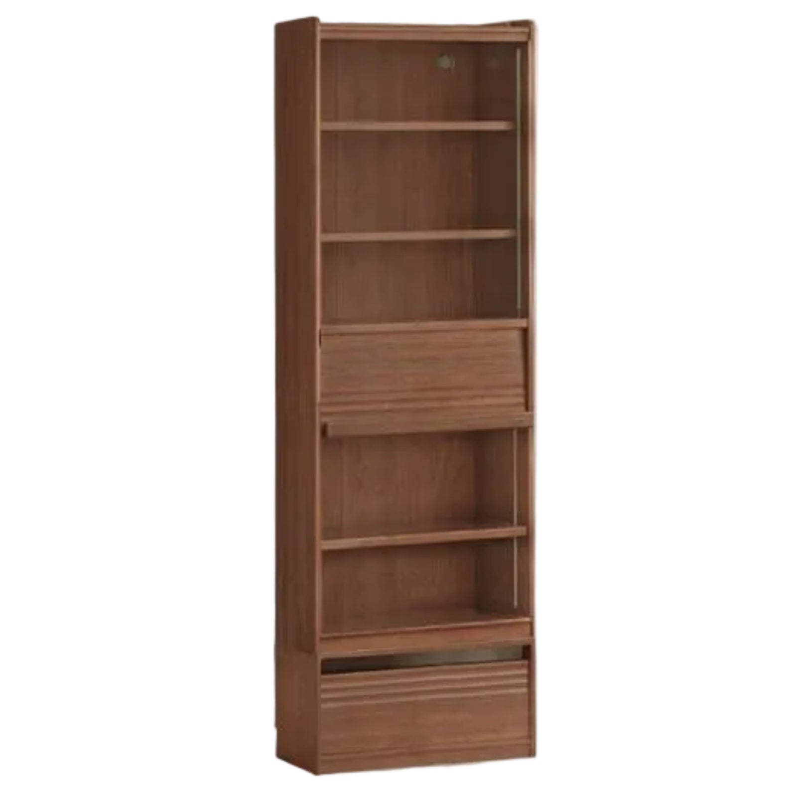 Black Walnut Solid Wood Combination Bookcase with Floor Display and Luxury Storage