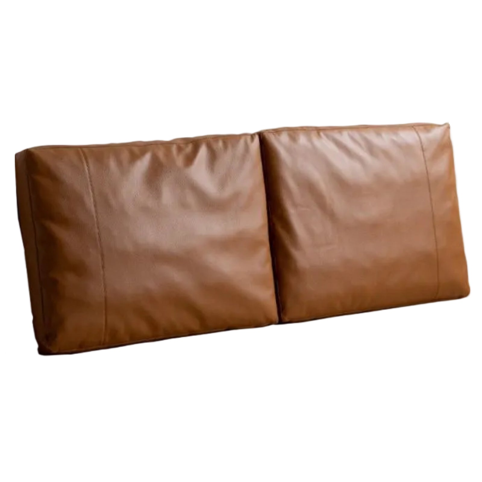 Soft Leather Headboard with Large Cushioned Backrest